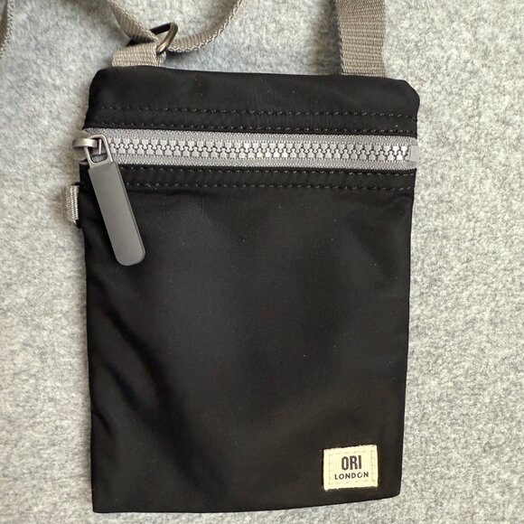 ORI LONDON Black Recycled and Repurposed nylon crossbody bag. NWOT. - Picture 2 of 4